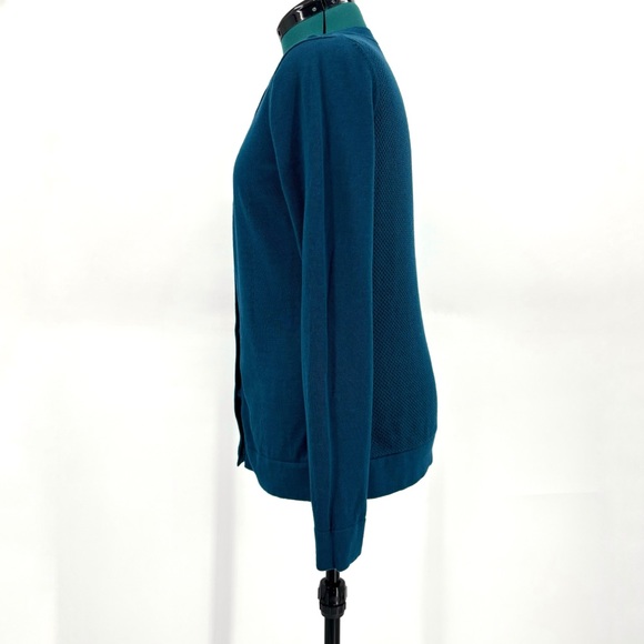 Cabi Ever Cardigan # 3368, Teal V-Neck Cardigan, Medium - Picture 6 of 16